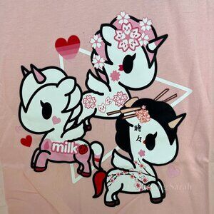 Tokidoki Pink Cherry Blossom Sakura Hanako Rosa Latte Super Soft Tshirt Small